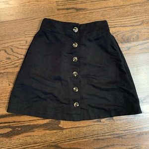 Tortoiseshell & Black Button Up Tencel Skirt